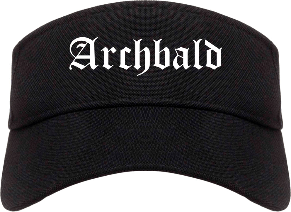 Archbald Pennsylvania PA Old English Mens Visor Cap Hat Black