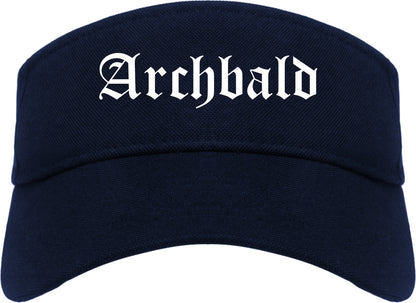 Archbald Pennsylvania PA Old English Mens Visor Cap Hat Navy Blue