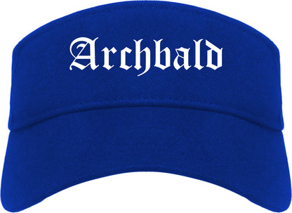 Archbald Pennsylvania PA Old English Mens Visor Cap Hat Royal Blue