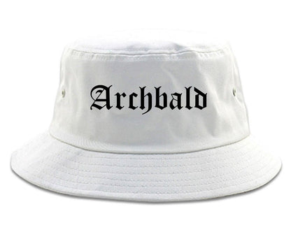 Archbald Pennsylvania PA Old English Mens Bucket Hat White