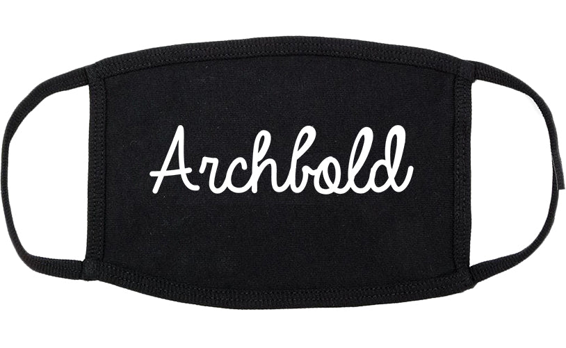 Archbold Ohio OH Script Cotton Face Mask Black