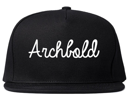 Archbold Ohio OH Script Mens Snapback Hat Black