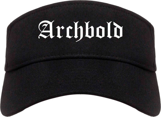 Archbold Ohio OH Old English Mens Visor Cap Hat Black