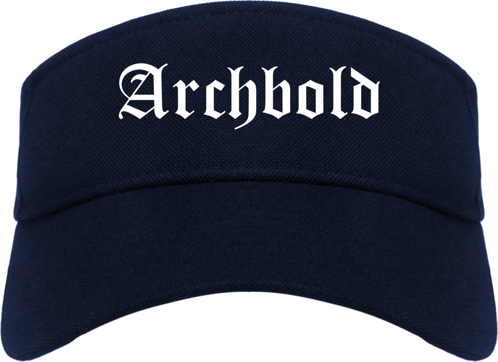 Archbold Ohio OH Old English Mens Visor Cap Hat Navy Blue
