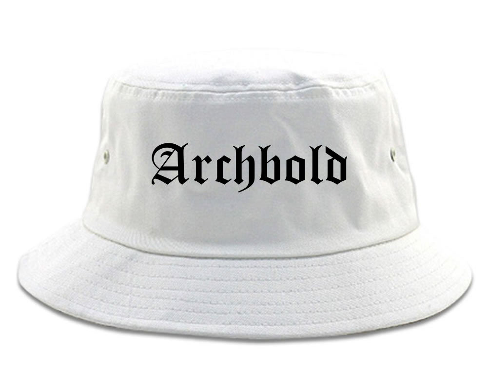 Archbold Ohio OH Old English Mens Bucket Hat White