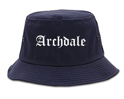Archdale North Carolina NC Old English Mens Bucket Hat Navy Blue