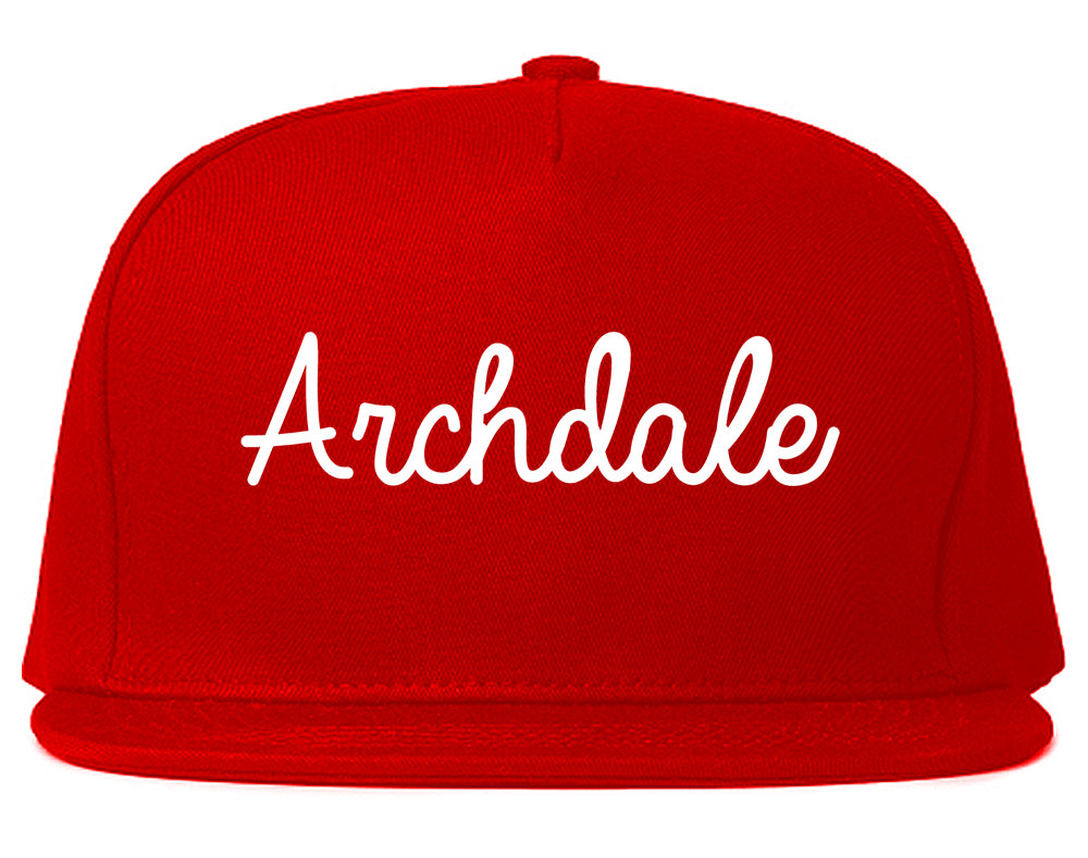 Archdale North Carolina NC Script Mens Snapback Hat Red