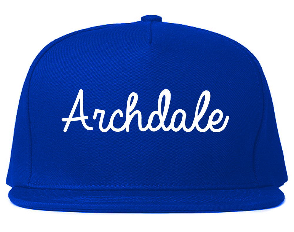 Archdale North Carolina NC Script Mens Snapback Hat Royal Blue