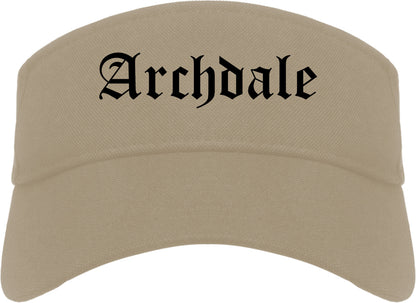 Archdale North Carolina NC Old English Mens Visor Cap Hat Khaki