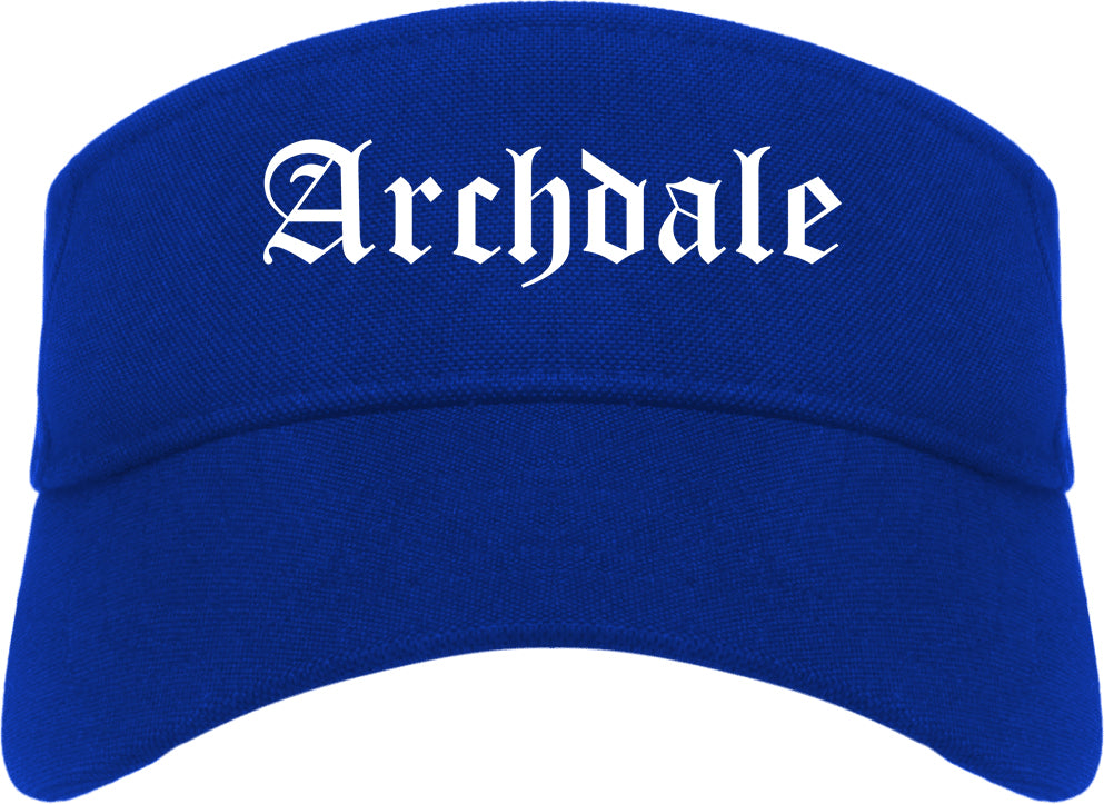 Archdale North Carolina NC Old English Mens Visor Cap Hat Royal Blue