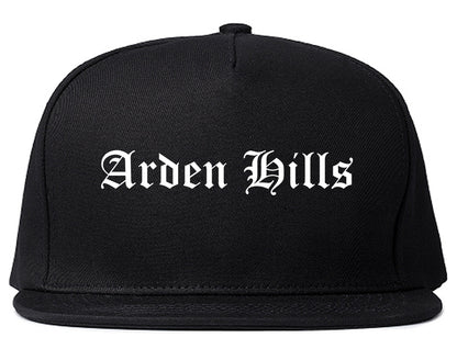Arden Hills Minnesota MN Old English Mens Snapback Hat Black