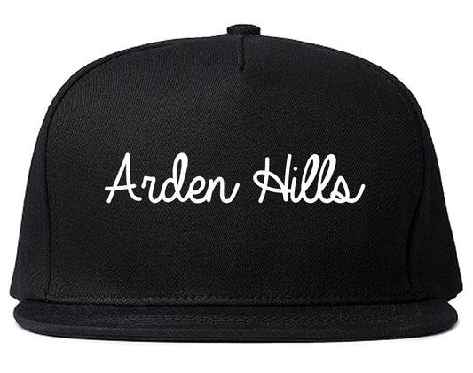 Arden Hills Minnesota MN Script Mens Snapback Hat Black