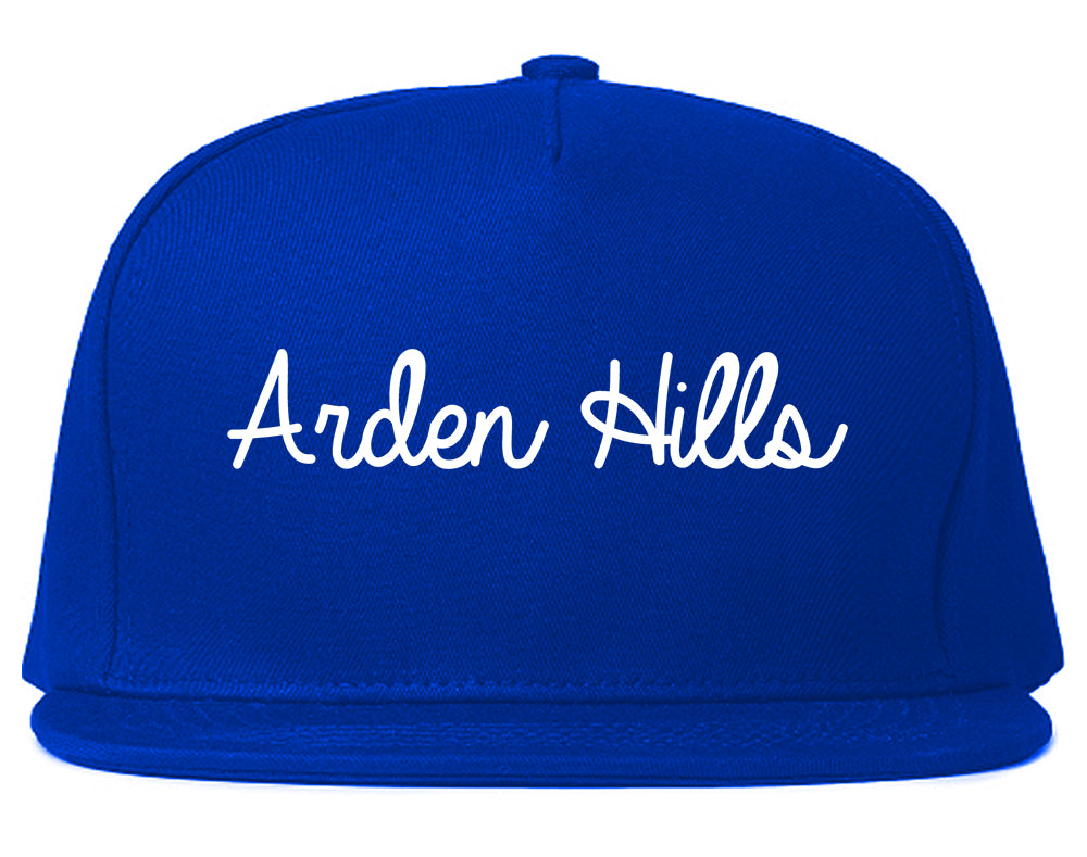 Arden Hills Minnesota MN Script Mens Snapback Hat Royal Blue