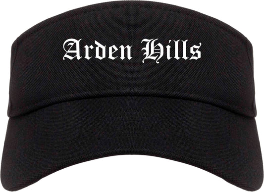 Arden Hills Minnesota MN Old English Mens Visor Cap Hat Black