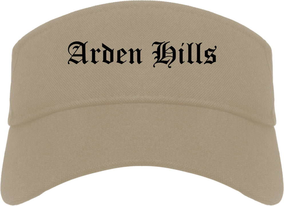 Arden Hills Minnesota MN Old English Mens Visor Cap Hat Khaki