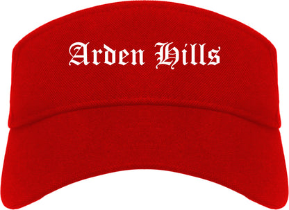 Arden Hills Minnesota MN Old English Mens Visor Cap Hat Red