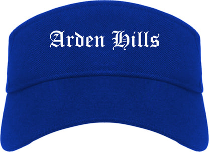 Arden Hills Minnesota MN Old English Mens Visor Cap Hat Royal Blue