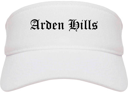 Arden Hills Minnesota MN Old English Mens Visor Cap Hat White