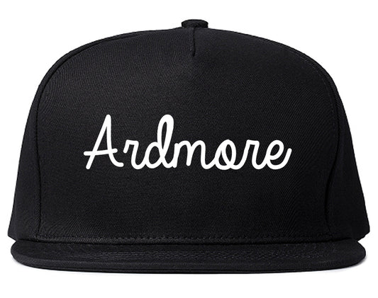 Ardmore Oklahoma OK Script Mens Snapback Hat Black