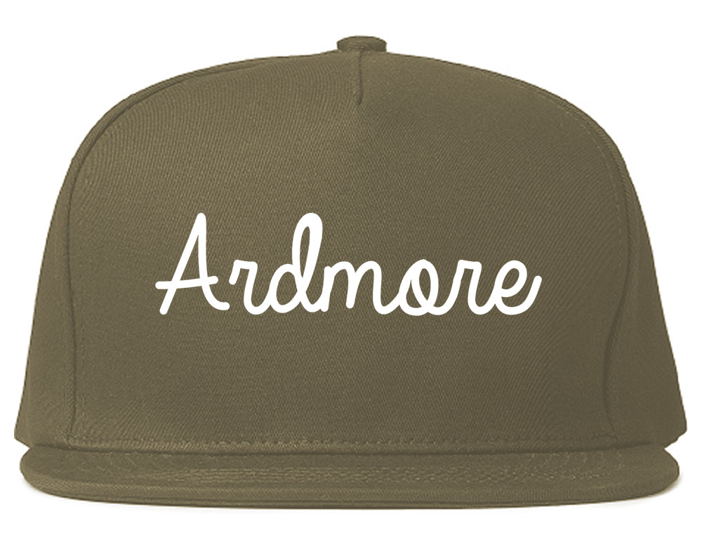 Ardmore Oklahoma OK Script Mens Snapback Hat Grey
