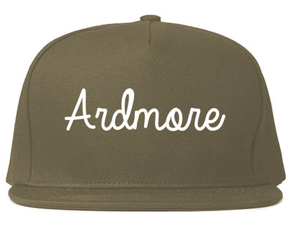 Ardmore Oklahoma OK Script Mens Snapback Hat Grey