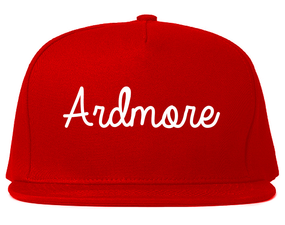 Ardmore Oklahoma OK Script Mens Snapback Hat Red