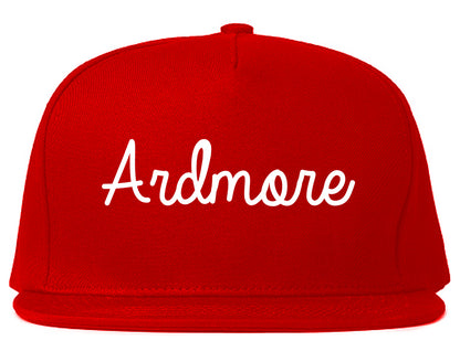 Ardmore Oklahoma OK Script Mens Snapback Hat Red