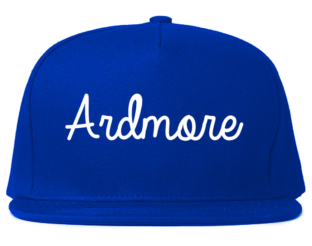 Ardmore Oklahoma OK Script Mens Snapback Hat Royal Blue