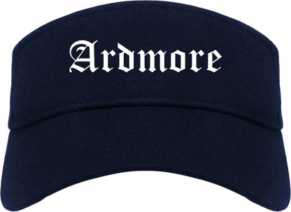 Ardmore Oklahoma OK Old English Mens Visor Cap Hat Navy Blue