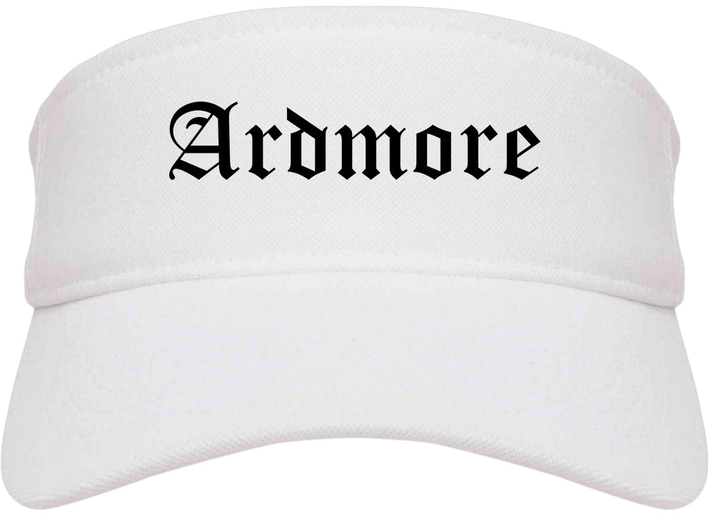 Ardmore Oklahoma OK Old English Mens Visor Cap Hat White
