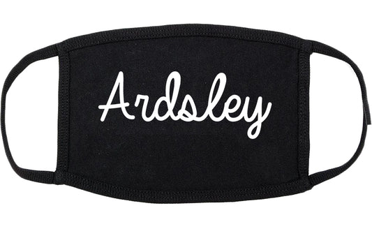 Ardsley New York NY Script Cotton Face Mask Black