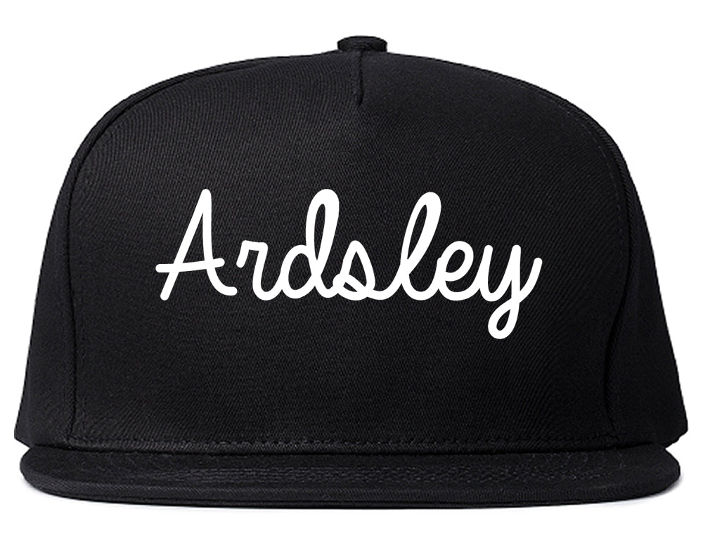 Ardsley New York NY Script Mens Snapback Hat Black