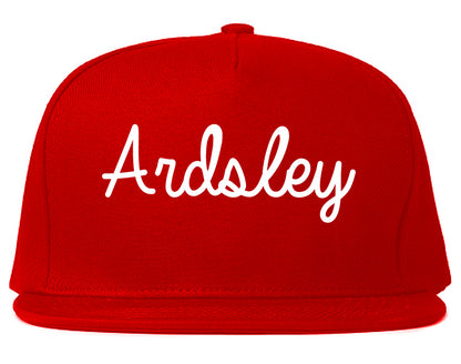 Ardsley New York NY Script Mens Snapback Hat Red