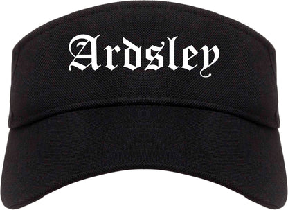 Ardsley New York NY Old English Mens Visor Cap Hat Black