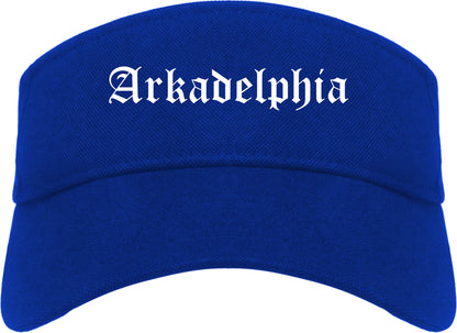 Arkadelphia Arkansas AR Old English Mens Visor Cap Hat Royal Blue