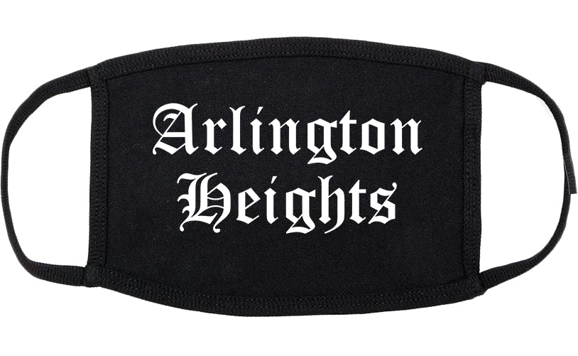 Arlington Heights Illinois IL Old English Cotton Face Mask Black