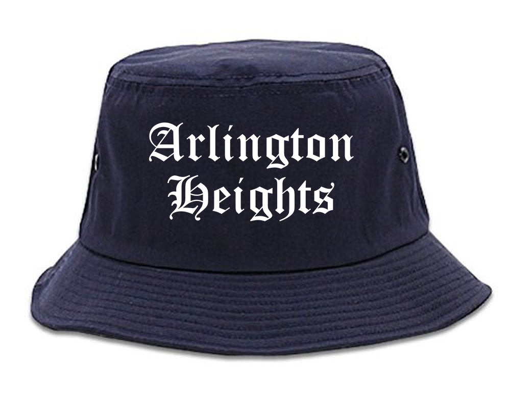 Arlington Heights Illinois IL Old English Mens Bucket Hat Navy Blue