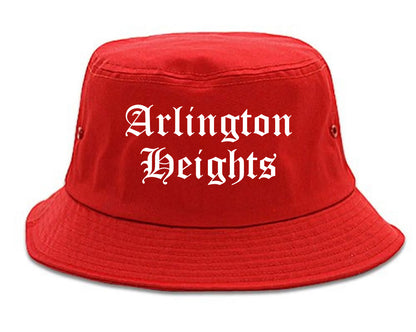 Arlington Heights Illinois IL Old English Mens Bucket Hat Red