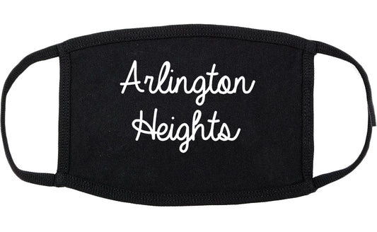 Arlington Heights Illinois IL Script Cotton Face Mask Black