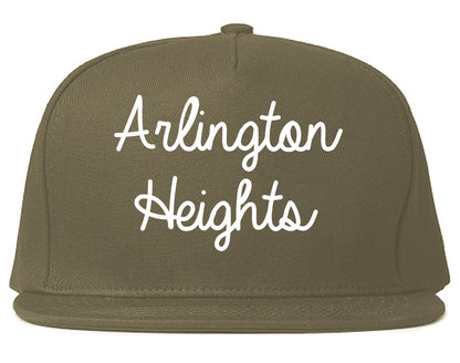 Arlington Heights Illinois IL Script Mens Snapback Hat Grey