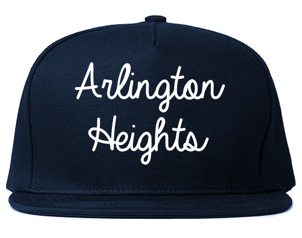 Arlington Heights Illinois IL Script Mens Snapback Hat Navy Blue