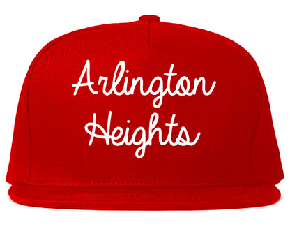 Arlington Heights Illinois IL Script Mens Snapback Hat Red