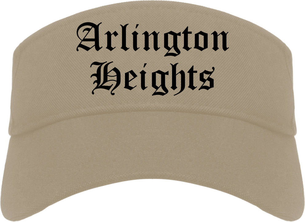 Arlington Heights Illinois IL Old English Mens Visor Cap Hat Khaki