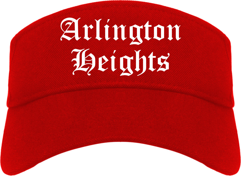 Arlington Heights Illinois IL Old English Mens Visor Cap Hat Red