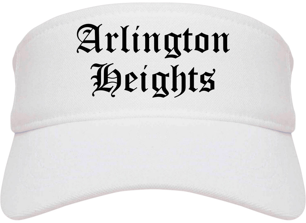 Arlington Heights Illinois IL Old English Mens Visor Cap Hat White