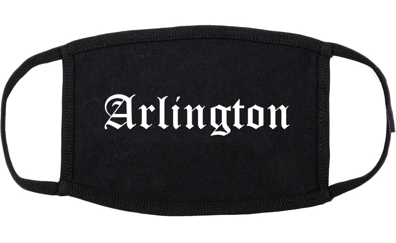 Arlington Texas TX Old English Cotton Face Mask Black