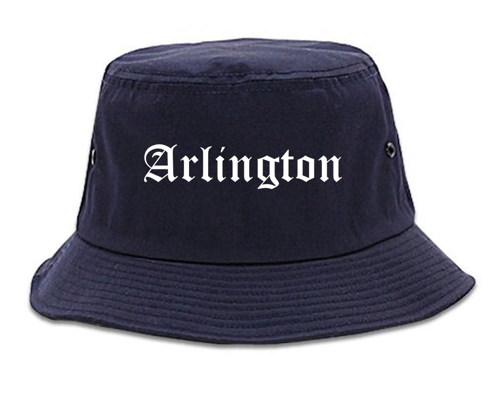 Arlington Texas TX Old English Mens Bucket Hat Navy Blue