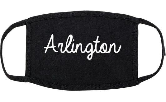Arlington Texas TX Script Cotton Face Mask Black