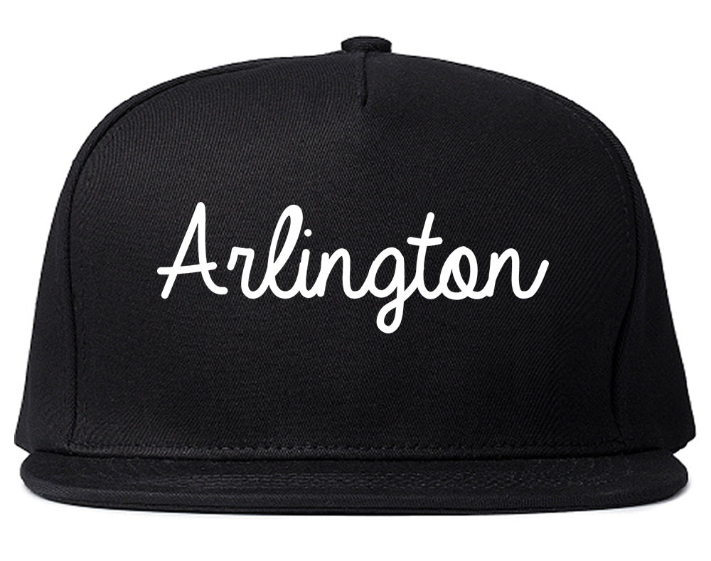 Arlington Texas TX Script Mens Snapback Hat Black