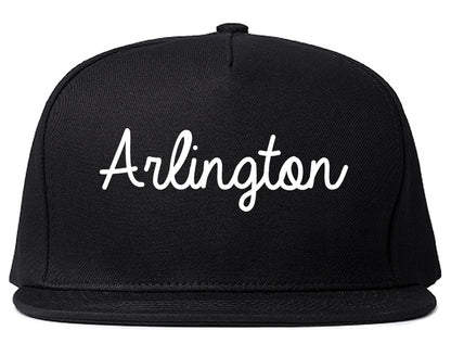 Arlington Texas TX Script Mens Snapback Hat Black
